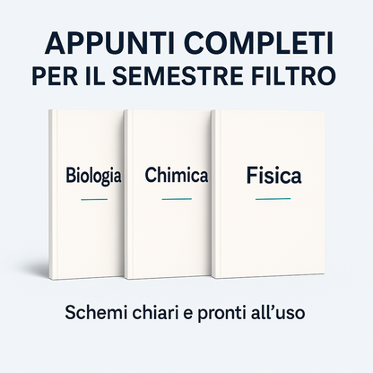 Semestre Filtro Master Bundle: Il pacchetto completo di quiz, simulazioni, appunti e strategie per passare fisica, chimica e biologia al primo colpo