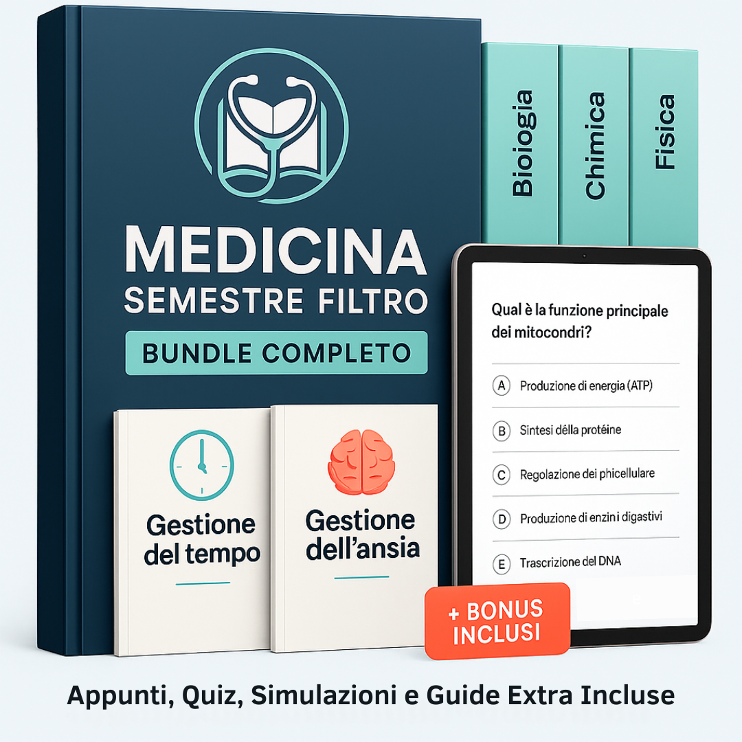 Semestre Filtro Master Bundle: Il pacchetto completo di quiz, simulazioni, appunti e strategie per passare fisica, chimica e biologia al primo colpo