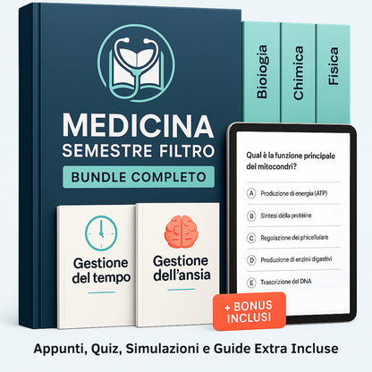 Semestre Filtro Master Bundle: Il pacchetto completo di quiz, simulazioni, appunti e strategie per passare fisica, chimica e biologia al primo colpo